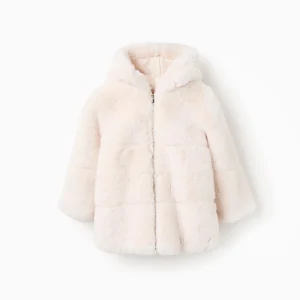 Giacca in pelliccia sintetica con cappuccio