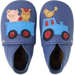 Bobux Soft Sole, Blu con animali fattoria – tg. M Bobux