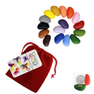 16 Pastelli sacchetto in velluto rosso Crayon rock
