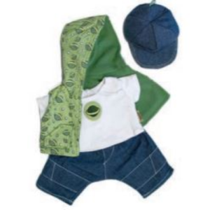 Vestito jeans/gilet/cappellino – Bambola empatica Rubens Barn