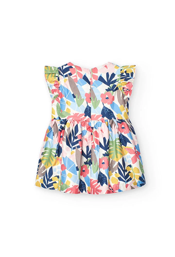 Vestito satin con fiori - immagine 2