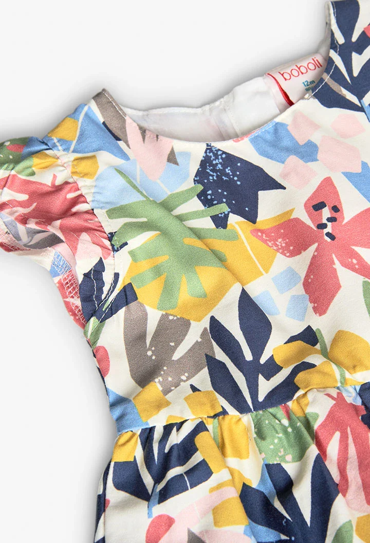 Vestito satin con fiori - immagine 3