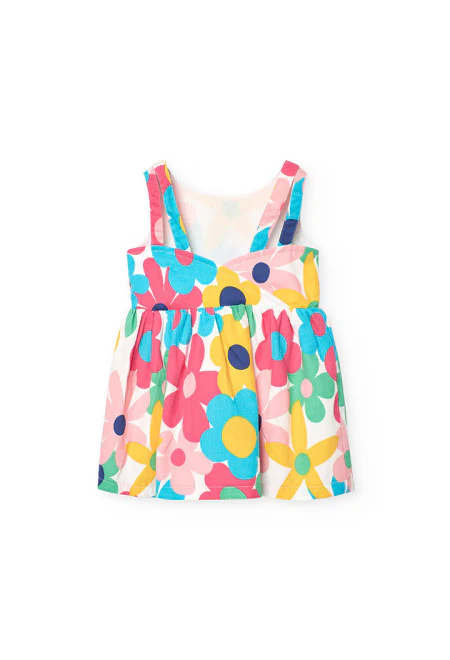 Vestito satin a fiori con culotte - immagine 3