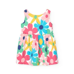 Vestito satin a fiori con culotte