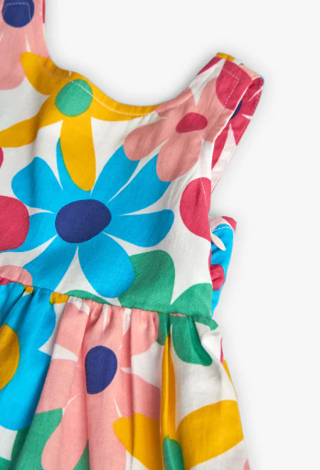 Vestito satin a fiori con culotte - immagine 4