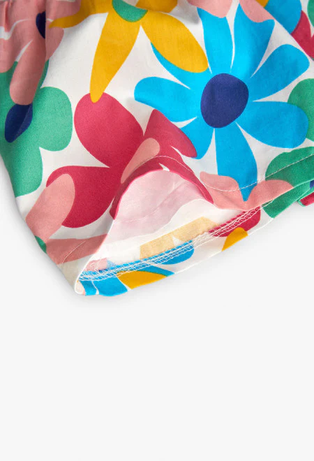 Vestito satin a fiori con culotte - immagine 5