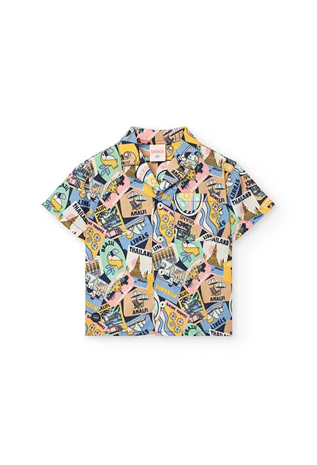 Camicia popelin stampata