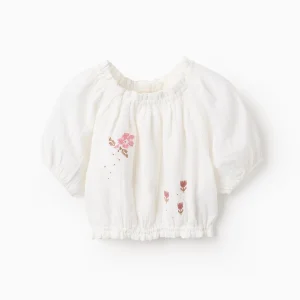 Camicetta in garza con punto croce