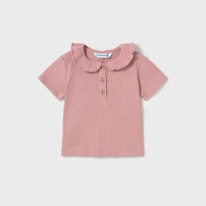 Polo costine colletto volant