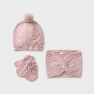 Set 3 pezzi cappello, collo e muffole