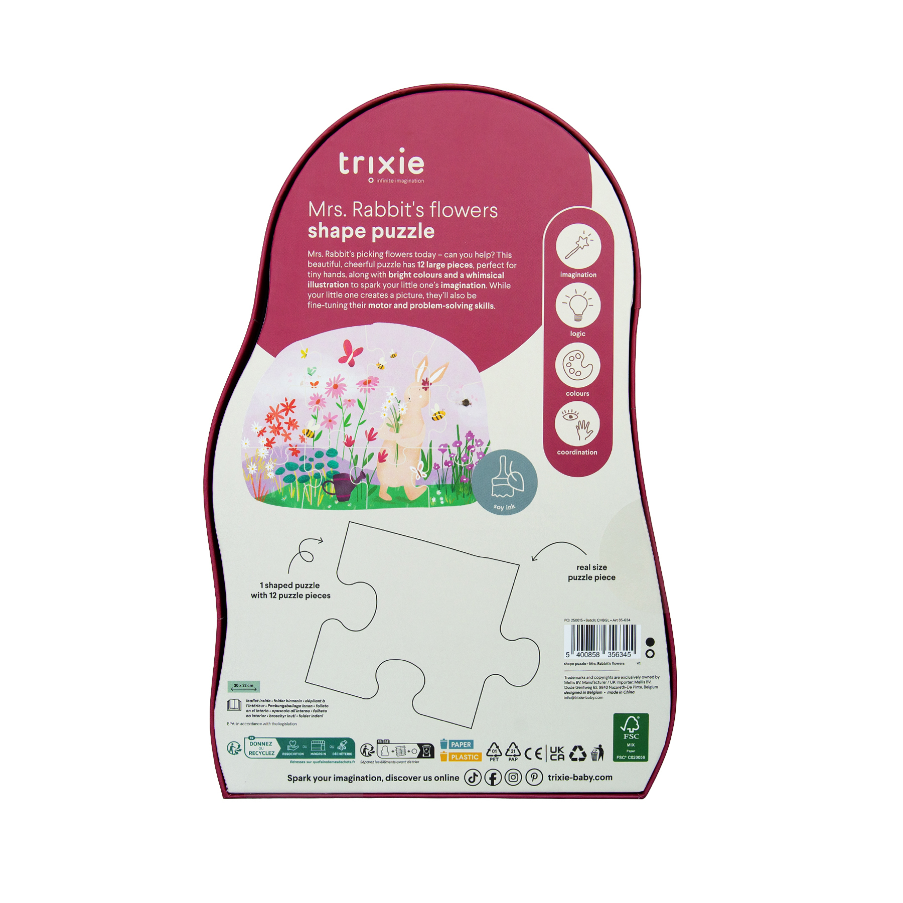 Puzzle Mrs Rabbit’s Flowers – Trixie - immagine 3
