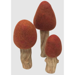 Set di 3 alberi autunno in legno e feltro Papoose Toys