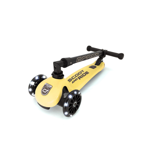 Monopattino richiudibile con ruote luci led giallo limone – lemon Scoot&ride - immagine 3