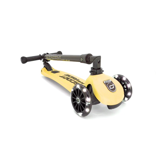 Monopattino richiudibile con ruote luci led giallo limone – lemon Scoot&ride - immagine 4