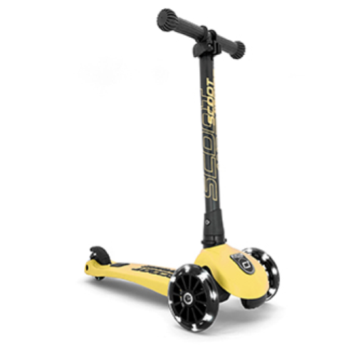 Monopattino richiudibile con ruote luci led giallo limone – lemon Scoot&ride