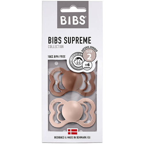 Ciuccio Supreme – Tettarella Simmetrica in Gomma Naturale – Rosso mattone e Rosa cipria Tg.1 Bibs