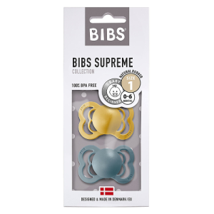 Ciuccio Supreme – Tettarella Simmetrica in Gomma Naturale – Senape e Petrolio Tg.2 Bibs