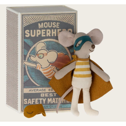 Topo supereroe, fratellino in scatola di fiammiferi Maileg - immagine 3