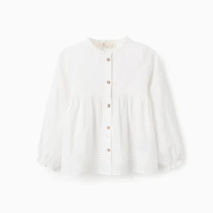 Camicia in cotone con volant