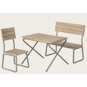 Set da giardino in miniatura – Tavola, sedia e panchina – Maileg