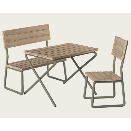 Set da giardino in miniatura – Tavola, sedia e panchina – Maileg - immagine 3