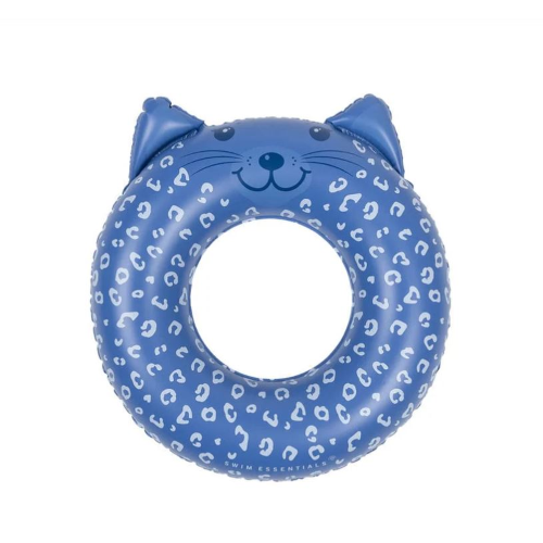 Ciambella salvagente gonfiabile stampa leopardata pantera blu con orecchie Ø 55 cm Swim Essential
