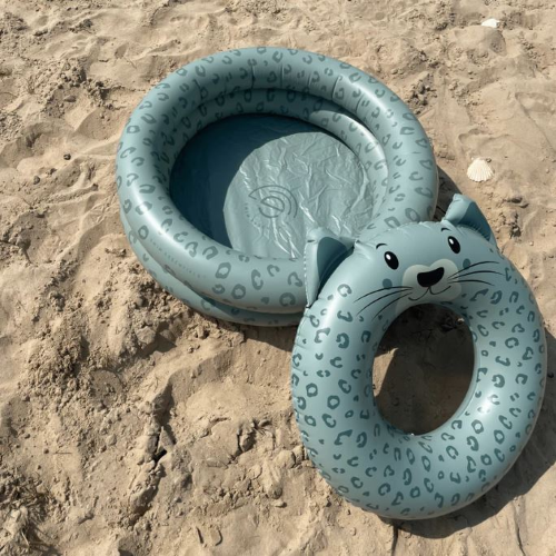 Piscina gonfiabile 2 anelli 60 cm con stampa leopardata verde Swim Essential - immagine 4