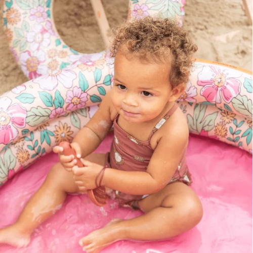 Piscina gonfiabile 2 anelli 100 cm con stampa floreale Swim Essential - immagine 3