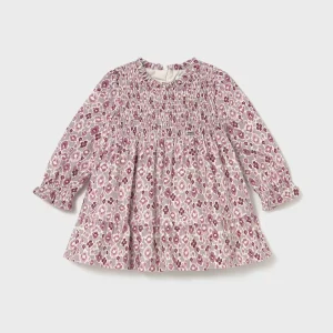 Vestito in velluto con volant