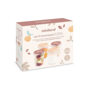 Set 4 contenitori ermetici 250ml Miniland Educational