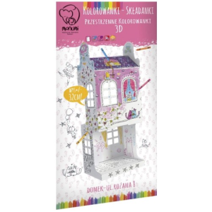 Casa 3D da costruire e colorare – Rosa – Monumi creative