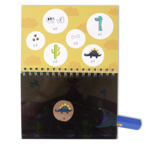 Quaderno con torcia magica – dinosauro Apli