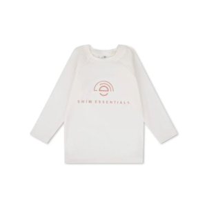 Maglietta da bagno a maniche lunghe bambini UV stampa bianca con protezione UPF50+ Swim Essential