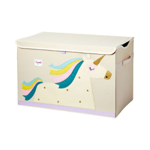 Baule Portagiochi – Unicorno – Bianco – 61 x 37 x 38 cm – Riordina la
