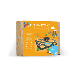 Costruzioni magnetiche 48 Pezzi – Roads – Nero – 100% Plastica ABS Atossica – Apprendimento STEM! Connetix