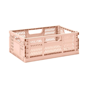 Cassetta Portaoggetti Ripiegabile e Impilabile rosa – Plastica Riciclata –