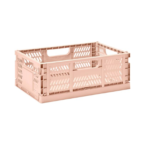 Cassetta Portaoggetti Ripiegabile e Impilabile rosa – Plastica Riciclata – - immagine 2