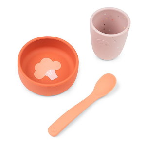 Set Pappa – Ciotola/Tazza e Cucchiaio – Papaya – 100% Silicone Alimentare Done By Deer
