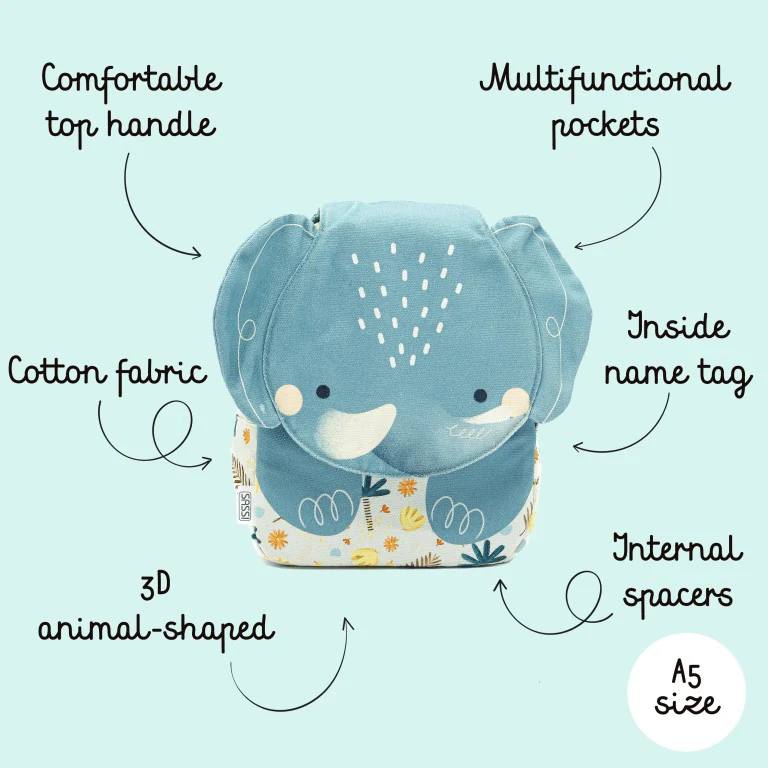 Zaino mini A5 - Elefante Chewy - immagine 7