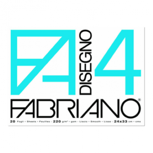 F4 – Album da disegno blocco ruvido, 20 fogli, 24x33cm Fabriano