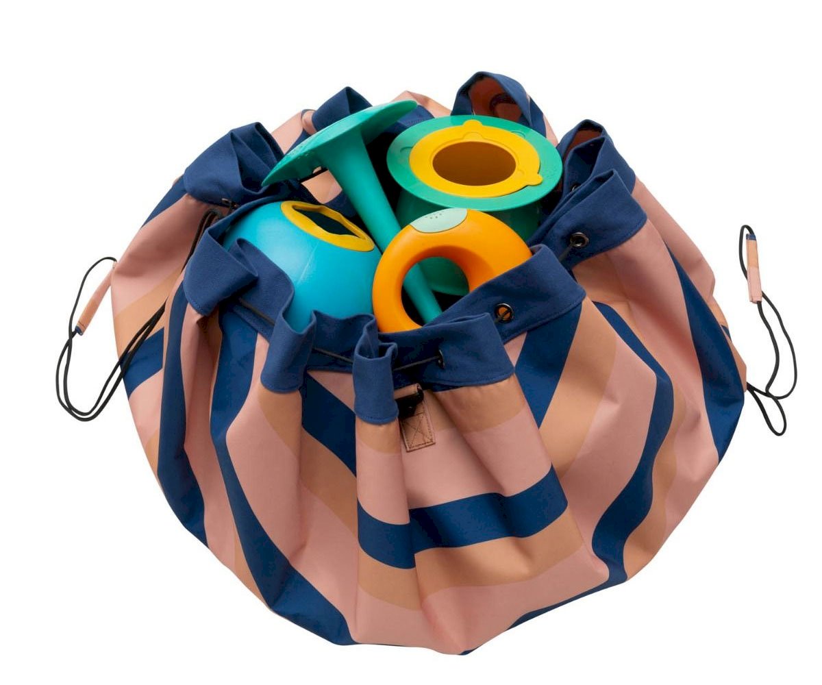Sacco Portagiochi e Tappeto 2 in 1 – Collezione Outdoor Mokka Stripes – Play & go - immagine 3