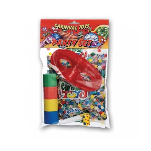 Party set con maschera, coriandoli, stelle filanti e tromba Carnival toys
