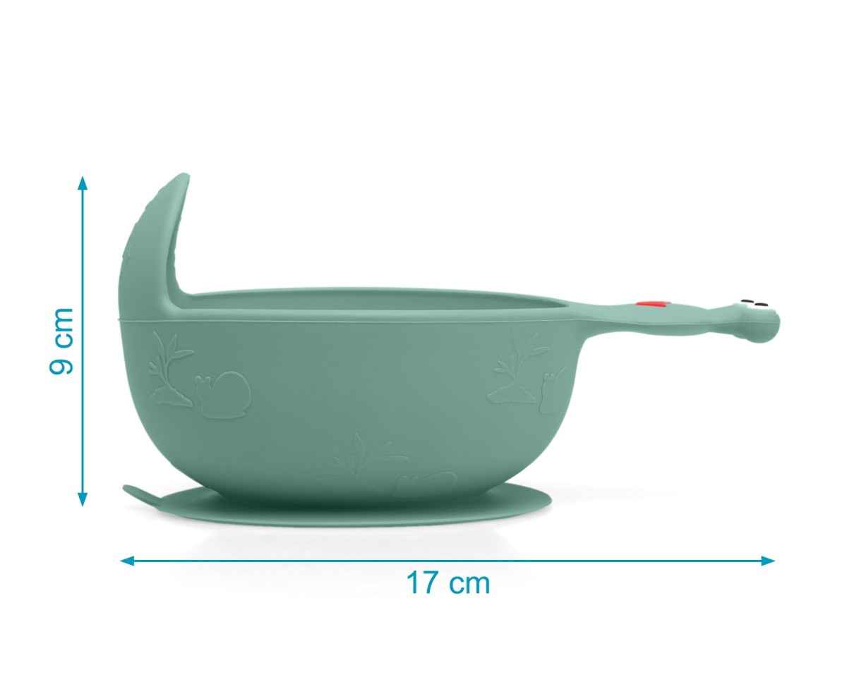 Ciotola Lumaca in Silicone con Ventosa Verde Salvia – Kiokids - immagine 3