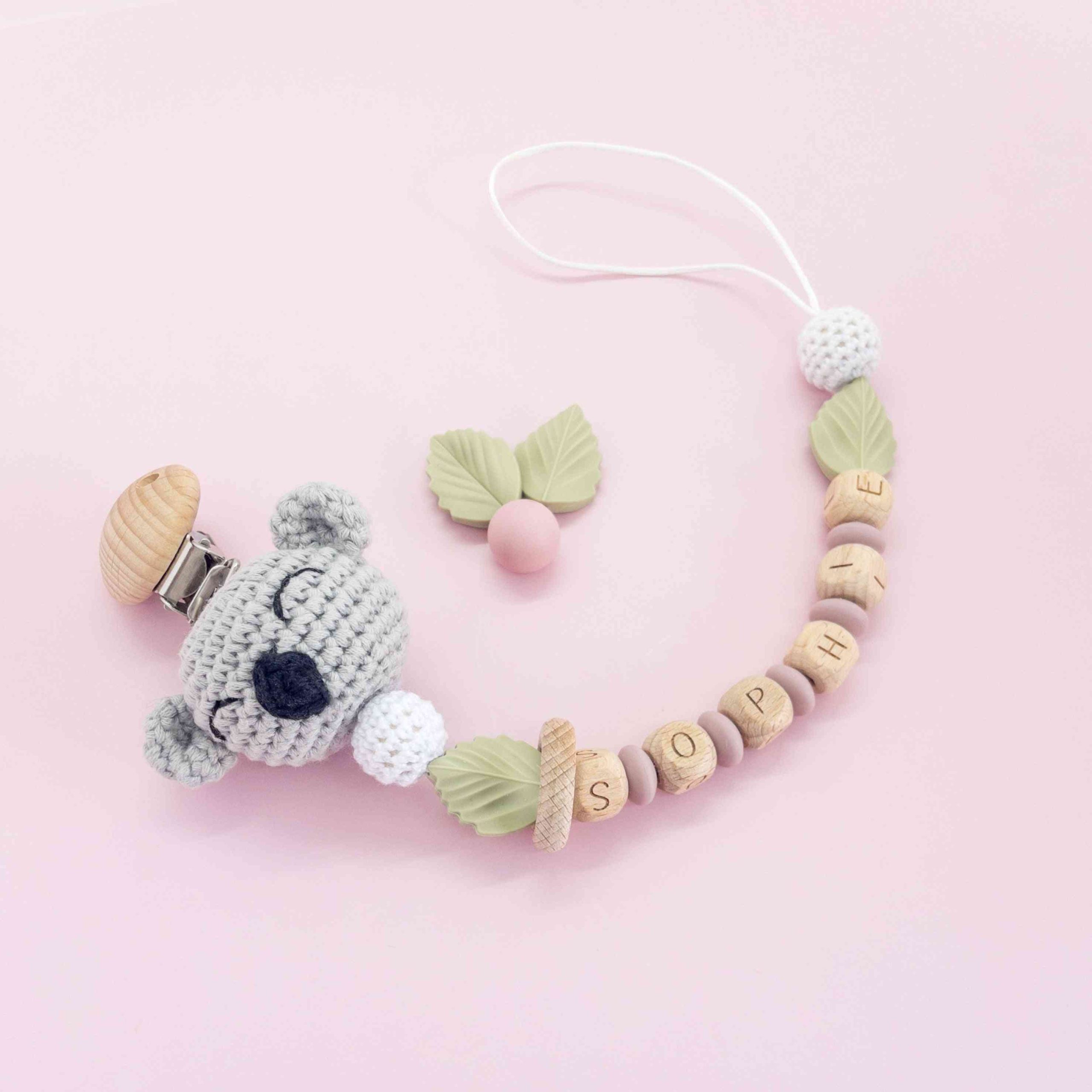 Catenella porta ciuccio Koala in silicone e legno - immagine 5