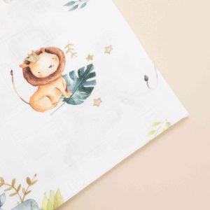 Mussola cotone e bambù Animali Safari