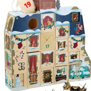 Calendario dell'Avvento in legno da riempire a forma di casetta