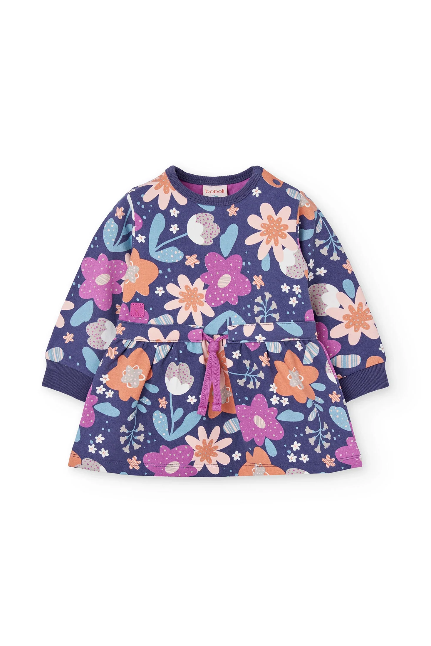 Vestito in felpa a fiori