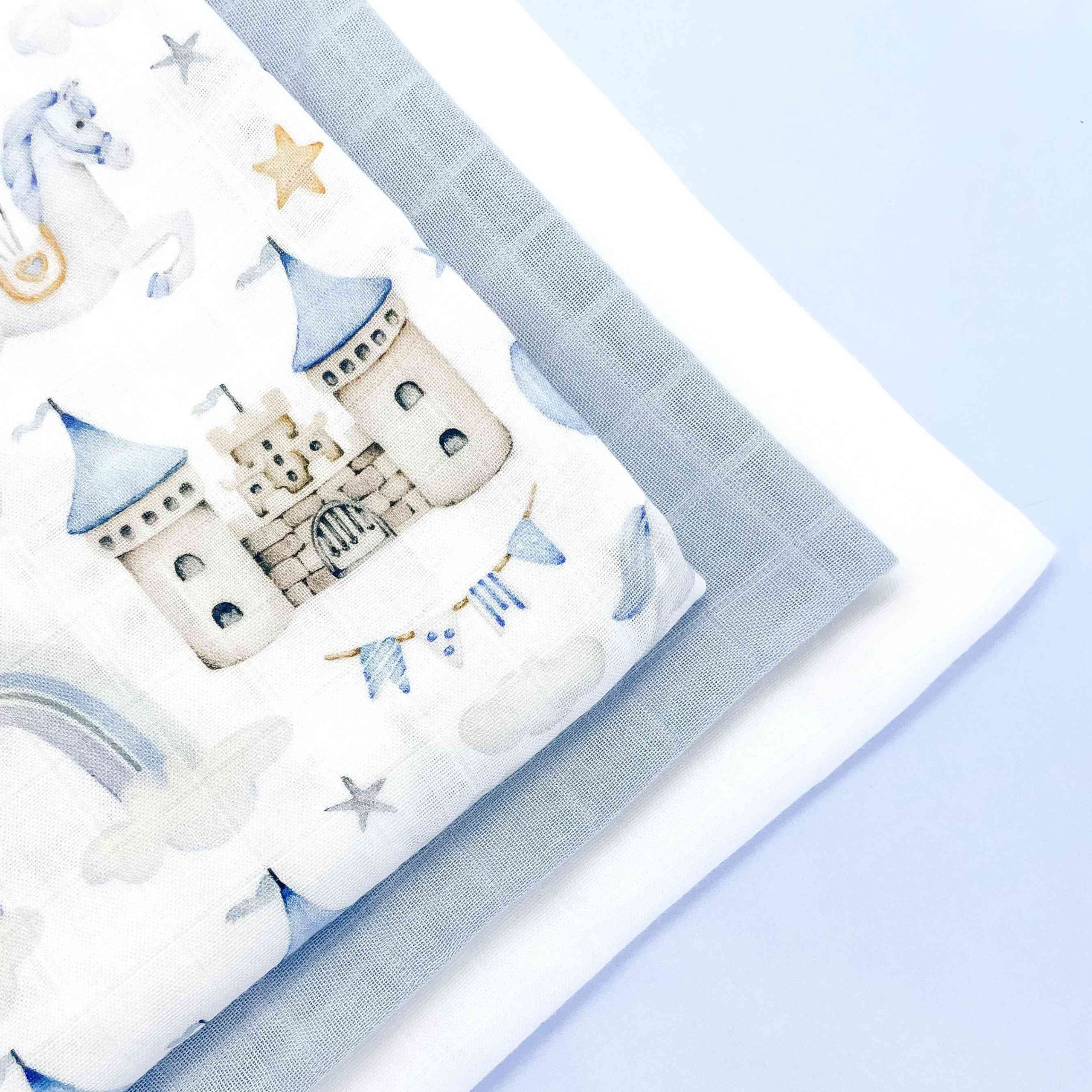 Set da 3 mussole cotone e bambù 55x55 cm - immagine 3