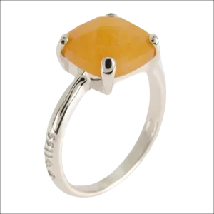 Anello Argento e Giada Gialla Bliss