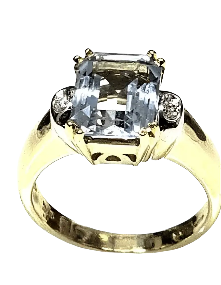 Anello Oro Giallo Acquamarina e Diamanti De Lazzari - immagine 4